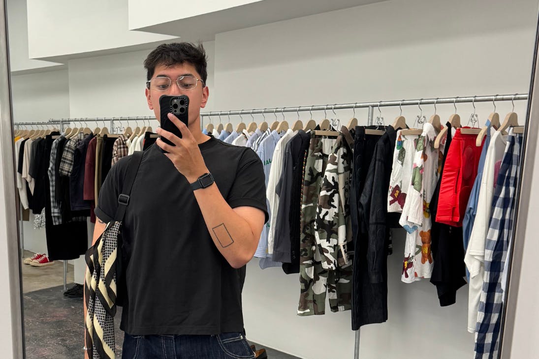 Mirror selfie in clothing store